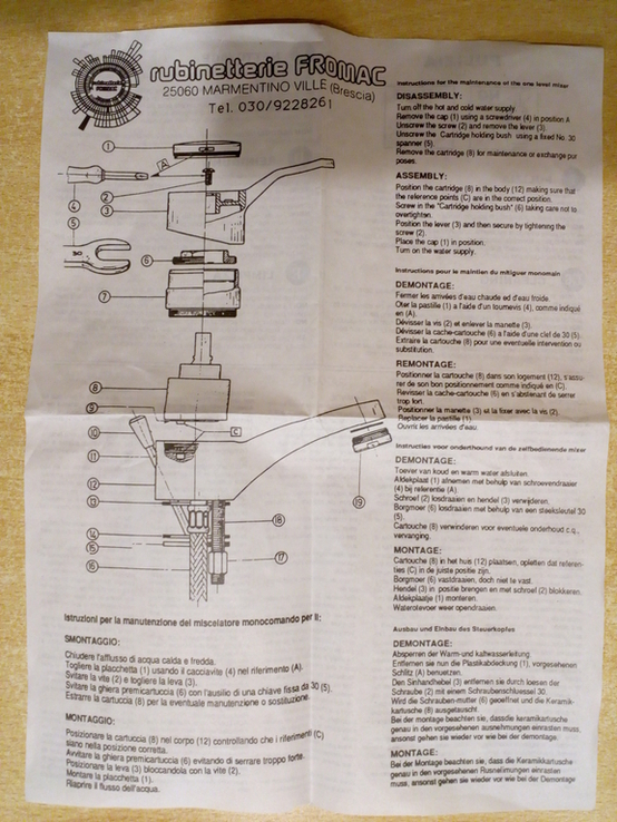 Смеситель FROMAC Griva для биде с донным клапаном. (Сделано в Италии), photo number 12