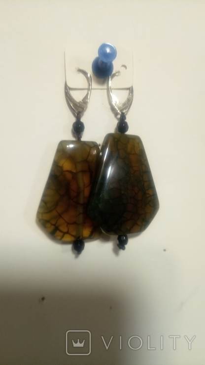 Earrings made of natural stone. 925 New., photo number 3