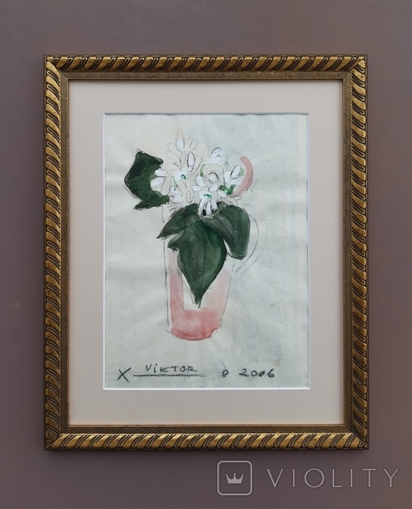 Хохленко В. (1956 г.р., Одесса), Цветы, акварель, карандаш, бумага, 2006 г.