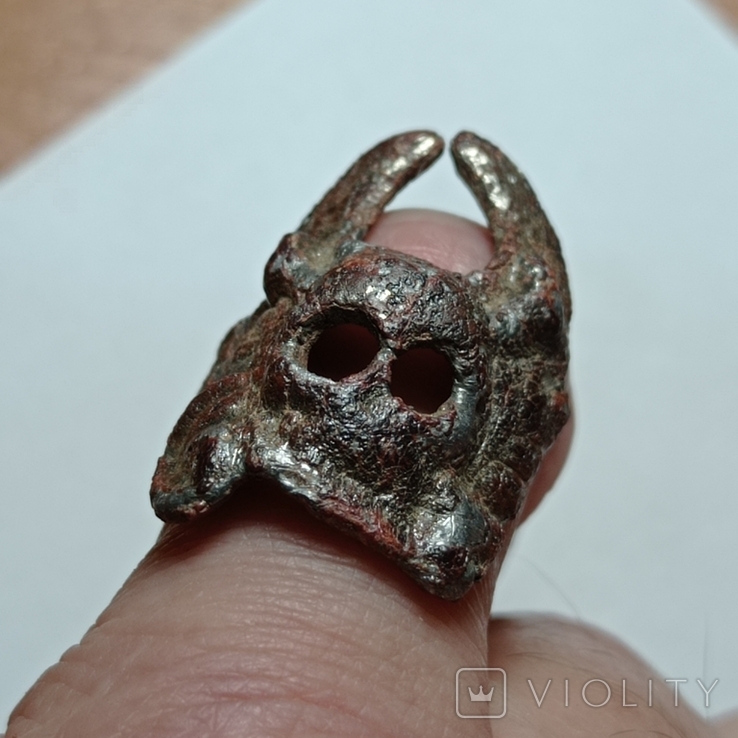 Перстень Череп на костях(Мёртвая голова) старинный. С некоторыми потерями., фото №12
