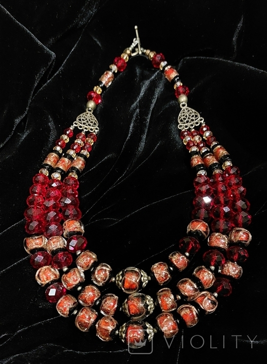Coral necklace Venetian glass, photo number 3