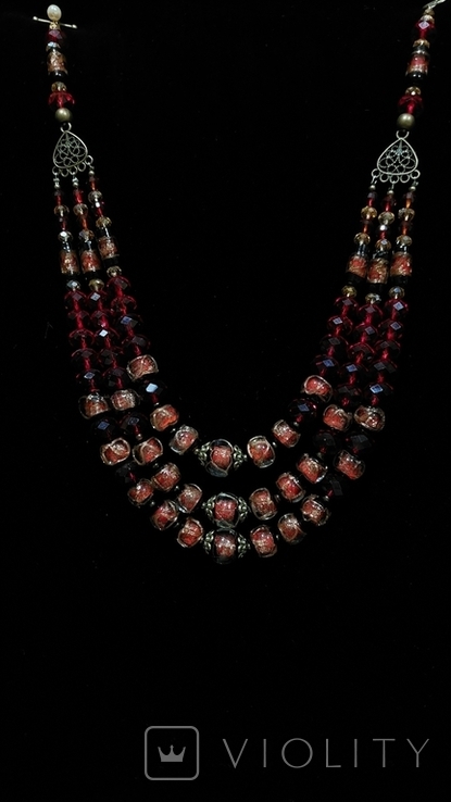 Coral necklace Venetian glass, photo number 8