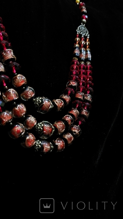 Coral necklace Venetian glass, photo number 9