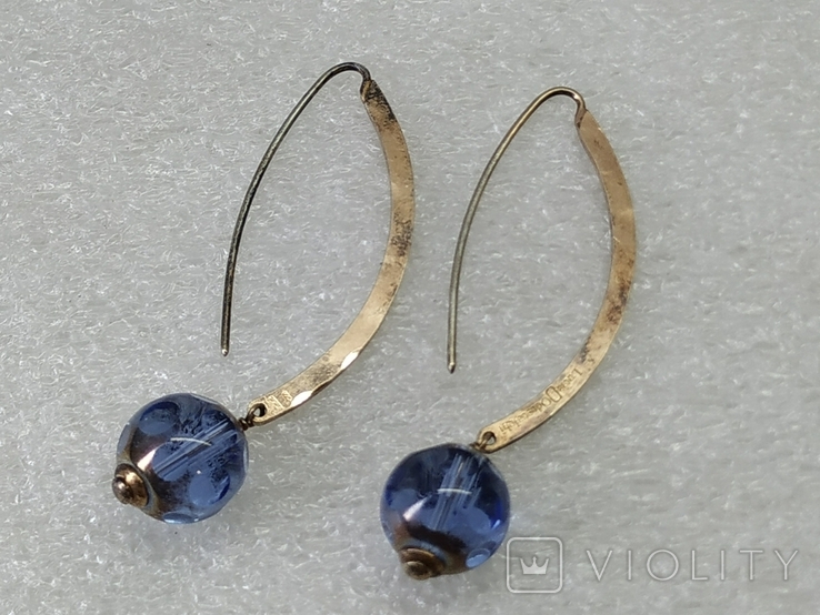 22. Earrings Silver 925. Lucia Odescalchi. In gilding., photo number 10