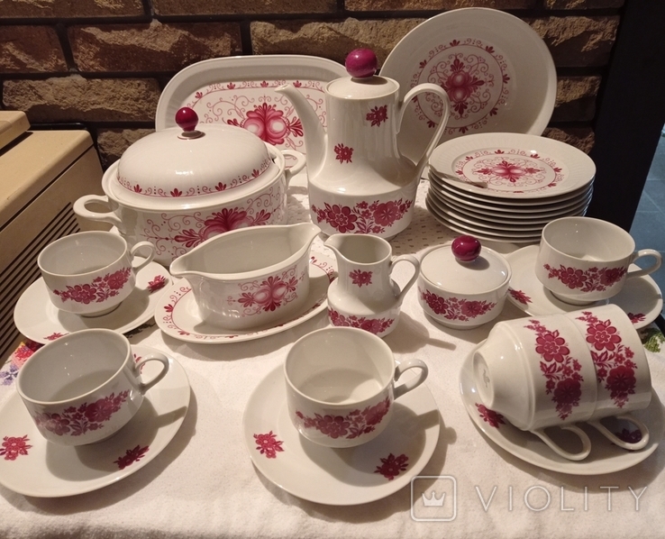 Antique table and tea set "Regina", on 6 Mon, 27 p.m., Seltmann Weiden, Germany