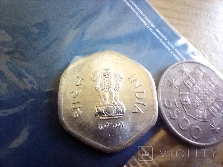 20 пайсів Індія + 5 ескудо Португалія (Монеты и банкноты №144), photo number 5