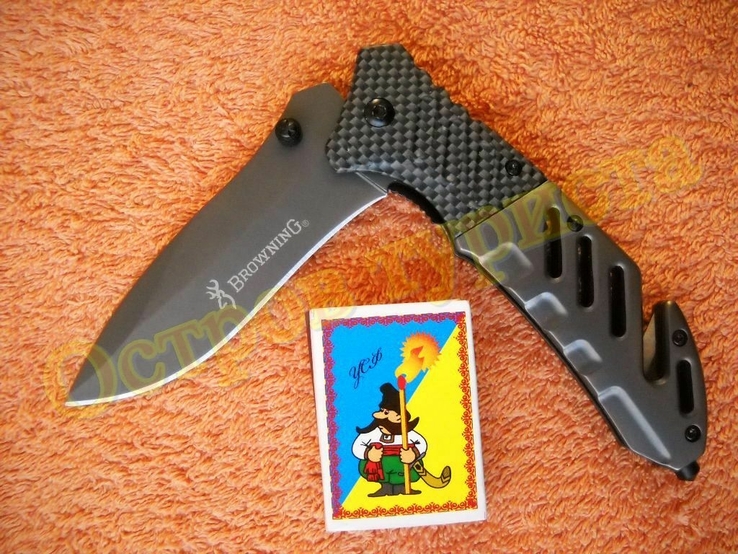 Нож тактический складной Browning A339 стеклобой стропорез 21.5 см, фото №8