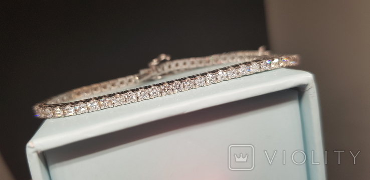 Tennis bracelet with diamonds. Tenis bracelet 2.12ct, photo number 11