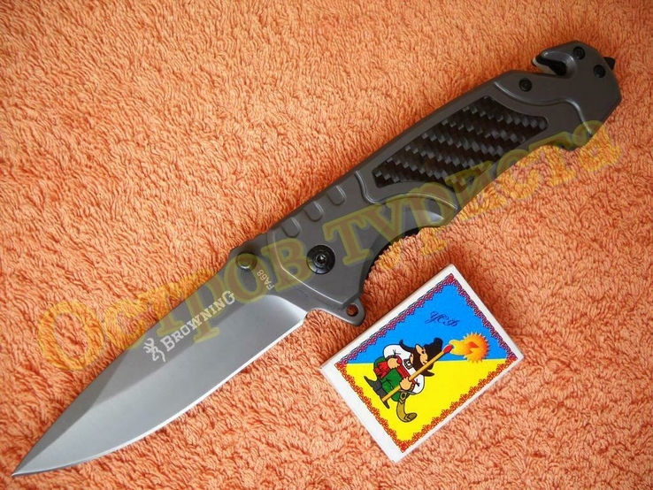 Нож тактический складной Browning FA68 стропорез бита клипса 23см, numer zdjęcia 4