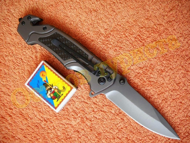 Нож тактический складной Browning FA68 стропорез бита клипса 23см, фото №5