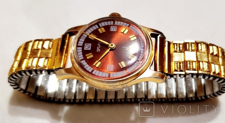 Zim watch in anodized gold case Kuibyshev Watch Factory of the USSR, photo number 4