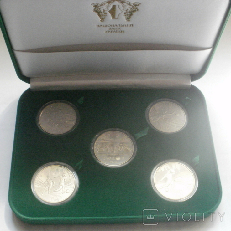 Набір ювілейних монет 5 гривень Євро 2012 у футлярі НБУ