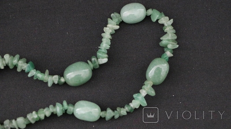 Vintage Natural Stone Necklace, Green & Colored, photo number 5
