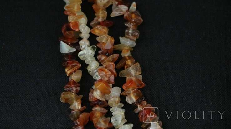 Vintage Natural Stone Necklace, Brown, photo number 8