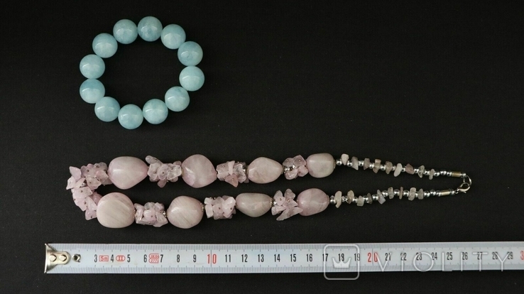 Vintage natural stone necklace and bracelet, photo number 12