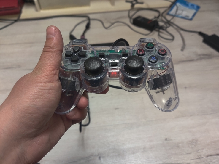 Прозрачный проводной вибро джойстик для playstation 2, 1, PSX., photo number 6