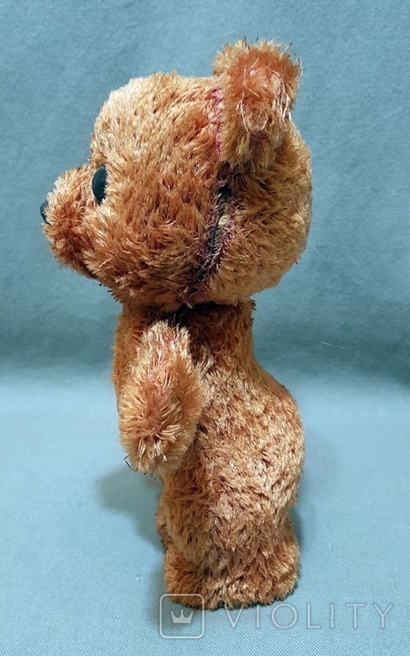 Bear Antique Toy Plush Wood Chips Neck Swivel Spring Upper Paws, photo number 3