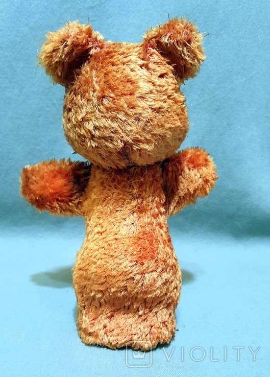 Bear Antique Toy Plush Wood Chips Neck Swivel Spring Upper Paws, photo number 4