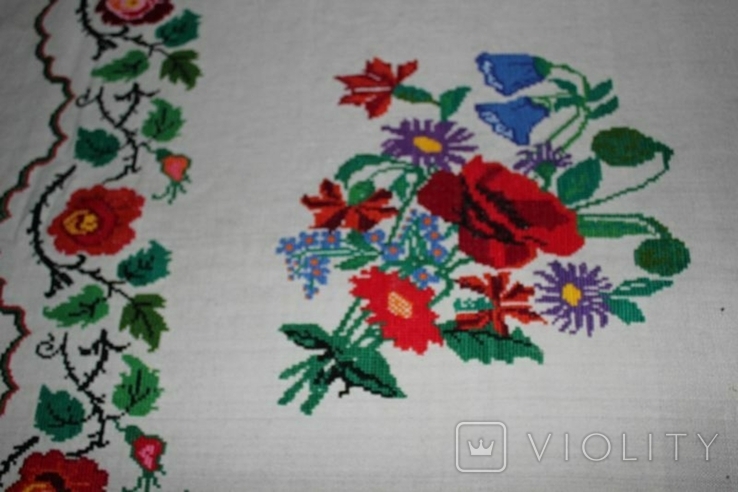 Old embroidered bedspread., photo number 7