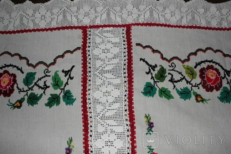 Old embroidered bedspread., photo number 13