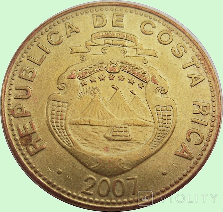 6. Costa Rica, two coins: 100 colones, 2006 and 50 colones, 2007, photo number 6