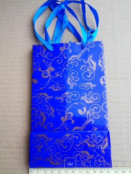 Подарочные пакетики синие 11 * 19. 2 шт, фото №5