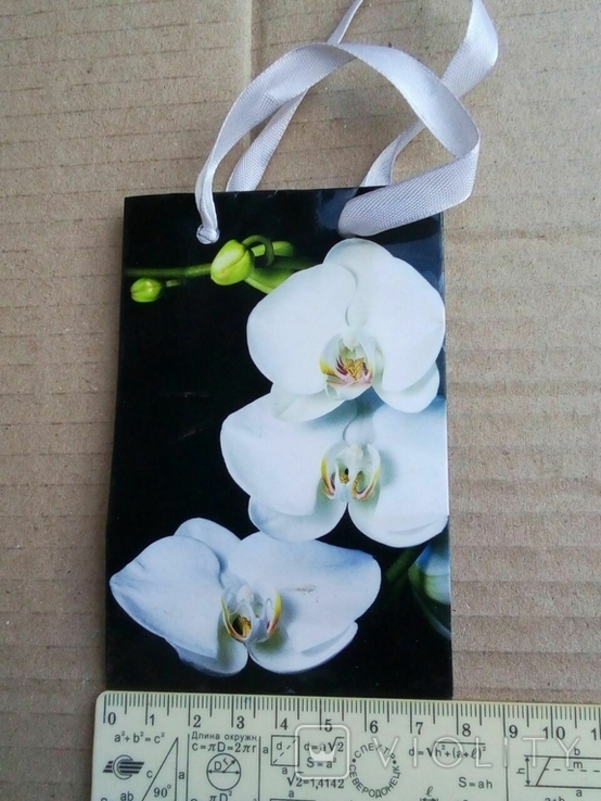 Подарочный пакетик белая орхидея 8 12, фото №2