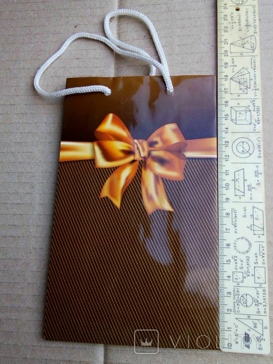 Подарочный пакетик с рисунком бантика 11 * 18, фото №2