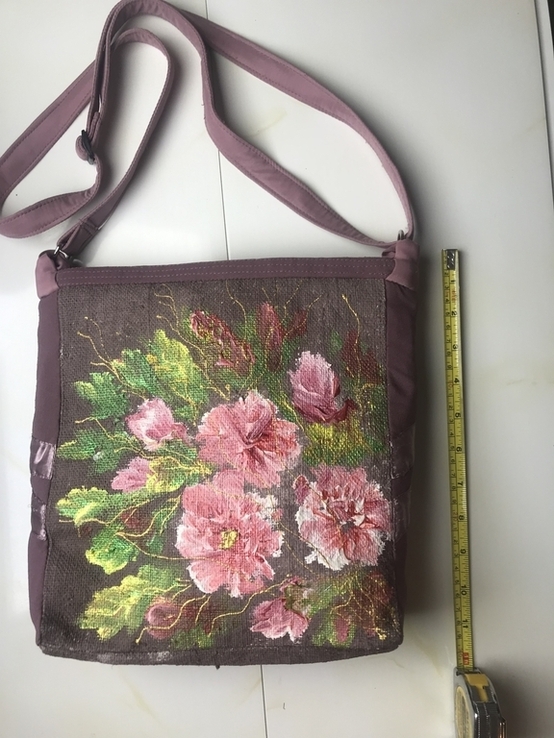 Вишукана сумка розписана квітами, photo number 3