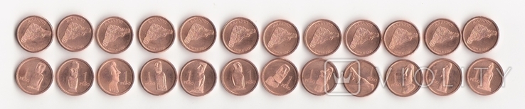 Easter Island Easter Island - 5 pcs x set of 12 coins x 1 Peso 2021 ( 2022 ) Copper Statues of Moai, photo number 3