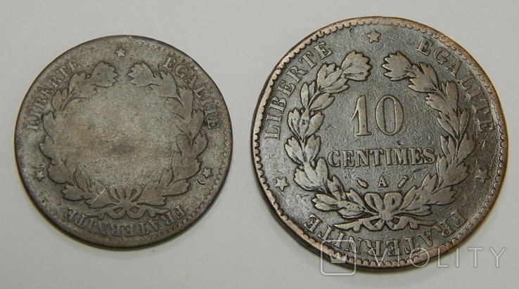 5 и 10 сантиме, Франция, 1879/93 г.г.