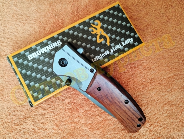 Нож складной Browning DA98 полуавтомат ,дерево ,клипса, фото №8