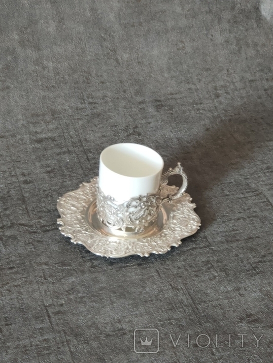 Coffee pair, silver, porcelain, Germany., photo number 3