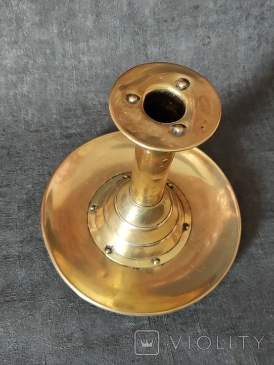 Candlestick for one candle, brass., photo number 3
