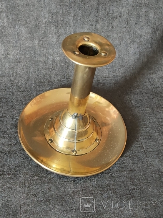 Candlestick for one candle, brass., photo number 4