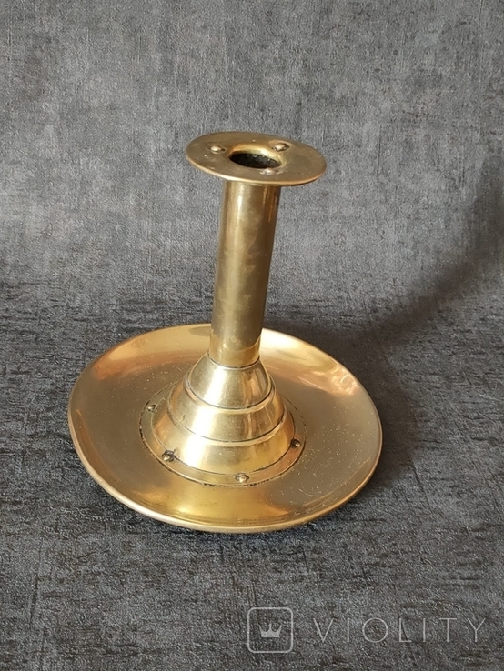 Candlestick for one candle, brass., photo number 6