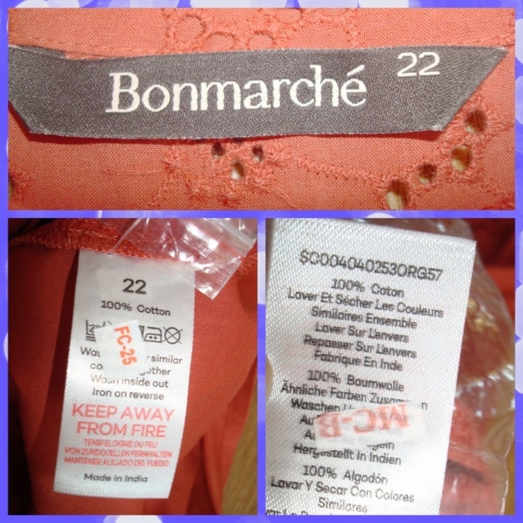 Bonmarche Красивая женская блузка прошва хлопок 52-54, photo number 10