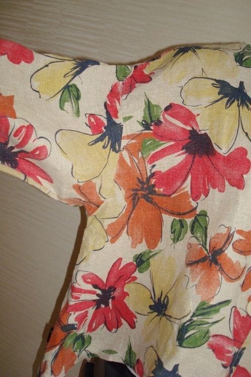 Julia стильный пиджак женский в бохо стиле лен цветочный принт, фото №6