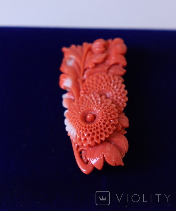 Miscellaneous Coral Brooch Japan Vintage, photo number 5
