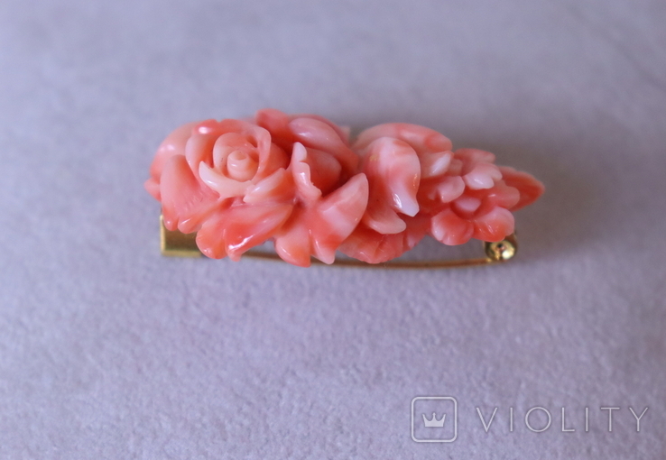 Coral brooch Rose Different Coral, photo number 4