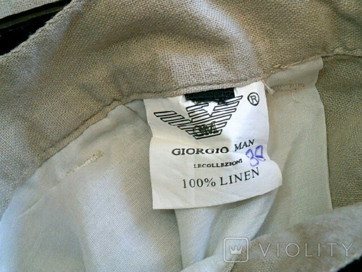 G.Armani(лен 100%) -летние легкие штаны разм.36, фото №9