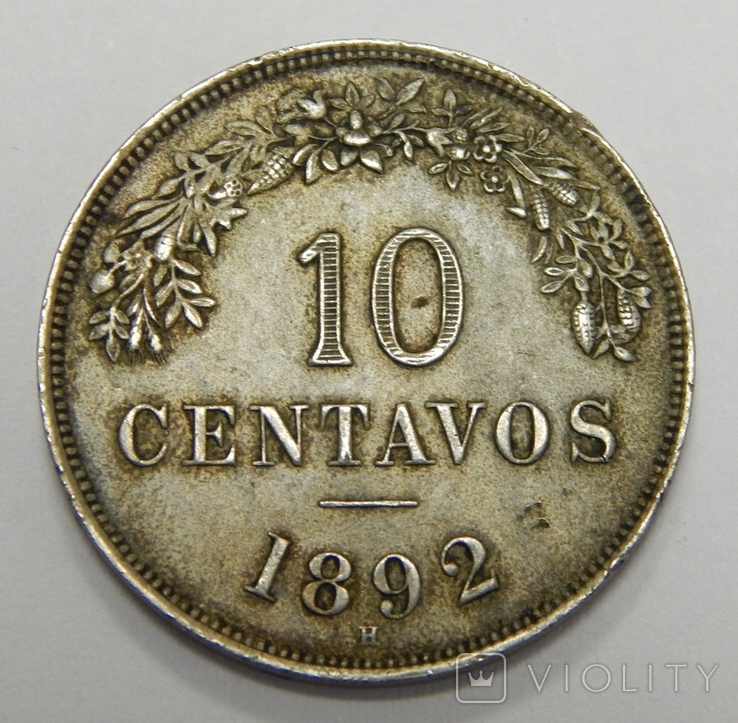10 центавос, 1892 г Боливия