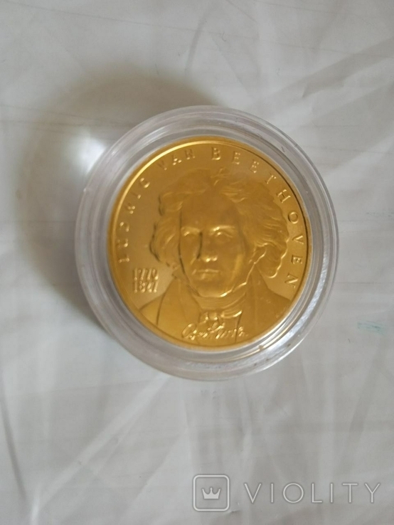 50 евро Бетховен,Австрия,золото, photo number 3