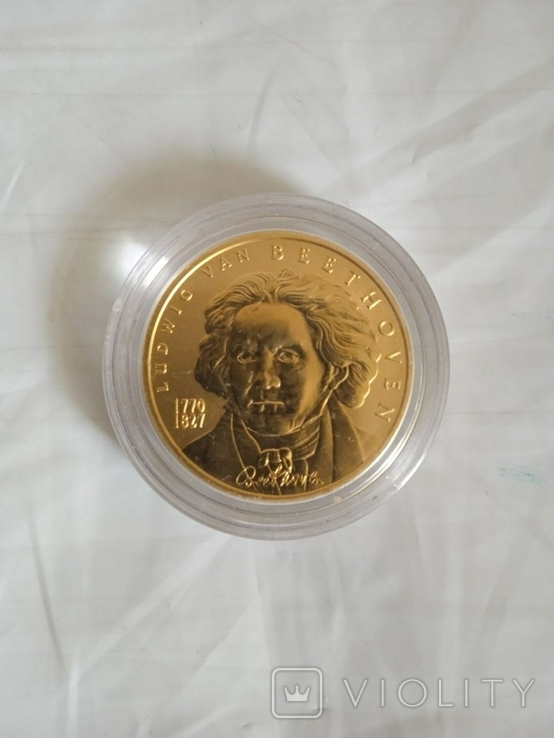 50 евро Бетховен,Австрия,золото, photo number 4