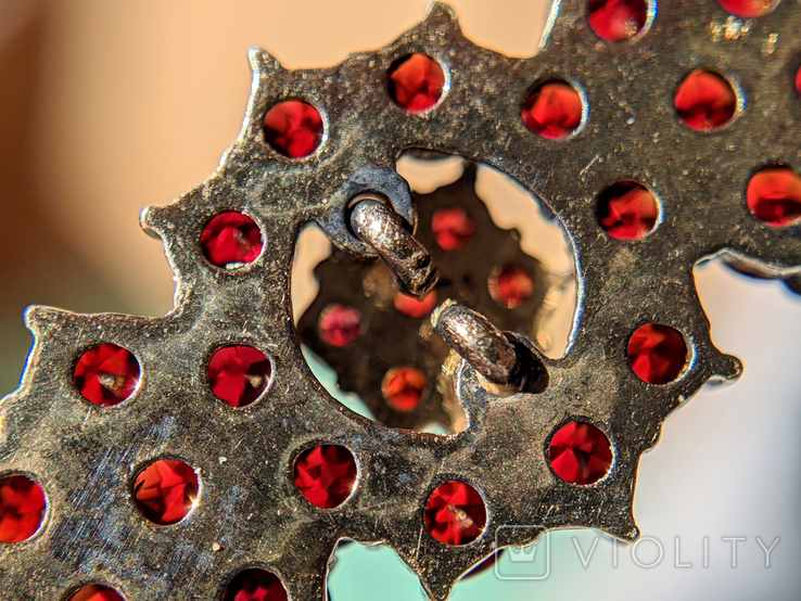 Silver brooch with garnets, brooch, vintage, pyropes, silver, grenades, photo number 5