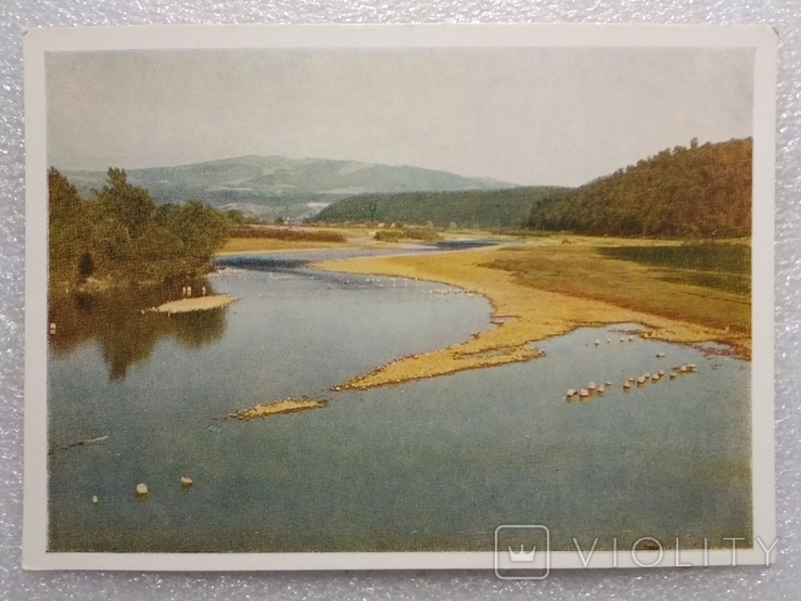 Mukachevo (Mukachevo) Zakarpattia.Latoritsa River.Photo by Bakman.1958.