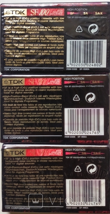 Аудиокассеты из серии TDK Chrome SF 90/100min, фото №3