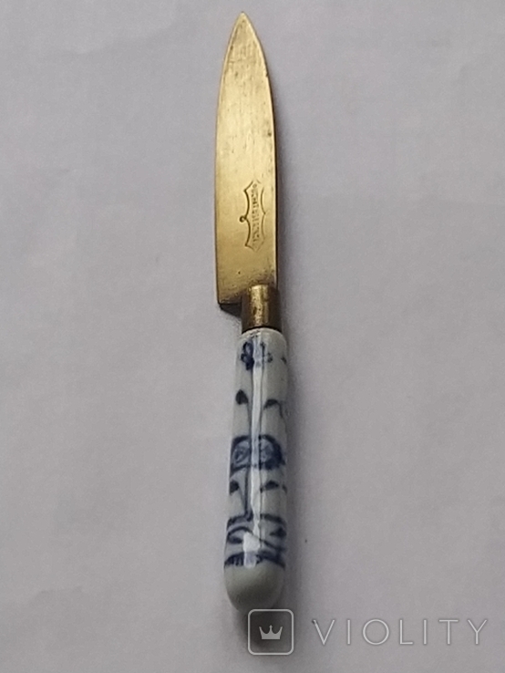 Французький ніж,фарфор,латунь., photo number 2
