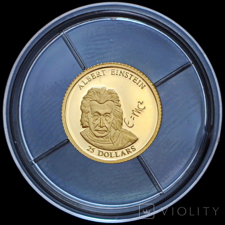 25 Доларів 2001 Альберт Ейнштейн (0.999, 0.73г), Ліберія