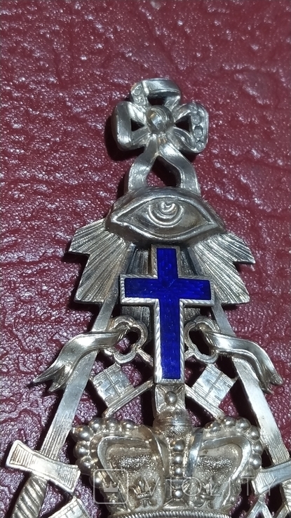 Крупный масонский орден с эмалями. Серебро, фото №4